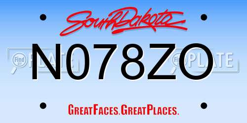 N078ZO South Dakota License Plate