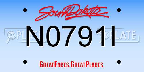 N0791I South Dakota License Plate