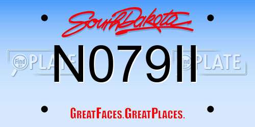 N079II South Dakota License Plate