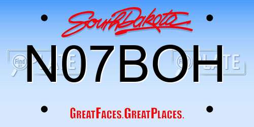 N07BOH South Dakota License Plate