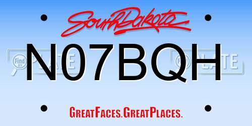 N07BQH South Dakota License Plate