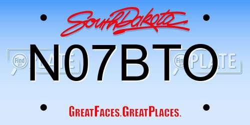 N07BTO South Dakota License Plate
