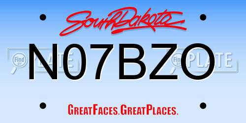 N07BZO South Dakota License Plate