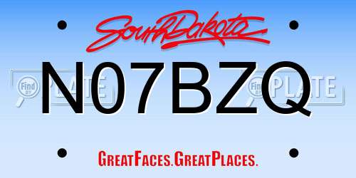 N07BZQ South Dakota License Plate