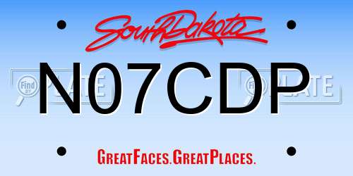 N07CDP South Dakota License Plate