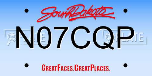 N07CQP South Dakota License Plate