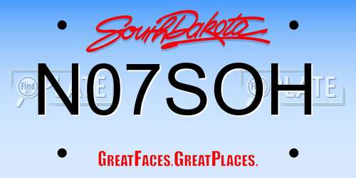 N07SOH South Dakota License Plate