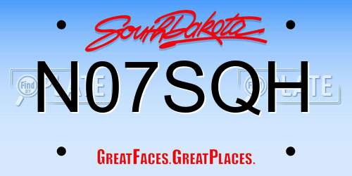 N07SQH South Dakota License Plate