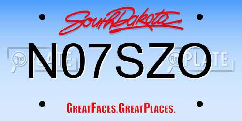 N07SZO South Dakota License Plate