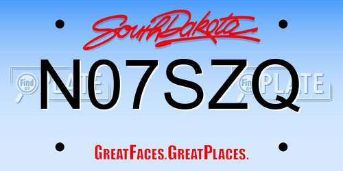 N07SZQ South Dakota License Plate