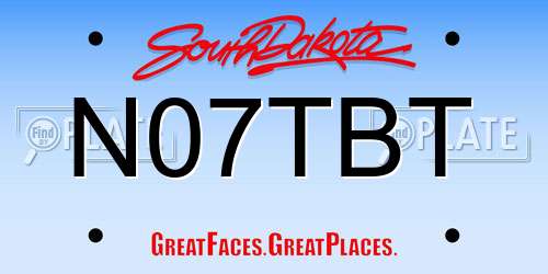 N07TBT South Dakota License Plate
