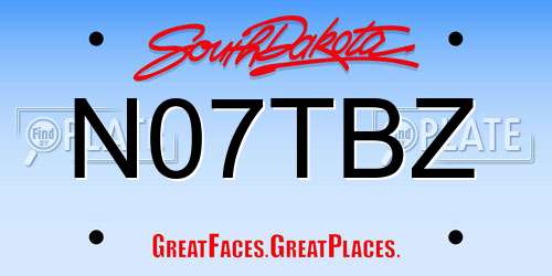 N07TBZ South Dakota License Plate