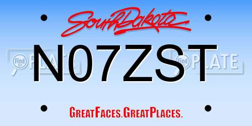 N07ZST South Dakota License Plate