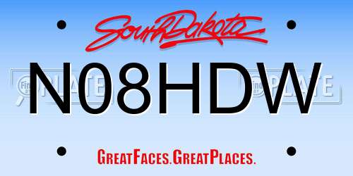 N08HDW South Dakota License Plate