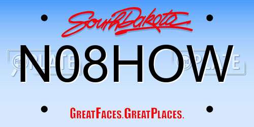 N08HOW South Dakota License Plate