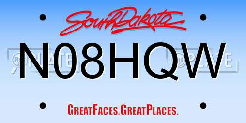N08HQW South Dakota License Plate