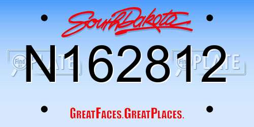 N162812 South Dakota License Plate