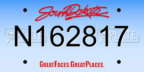 N162817 South Dakota License Plate