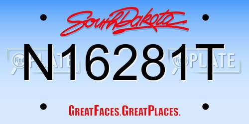 N16281T South Dakota License Plate