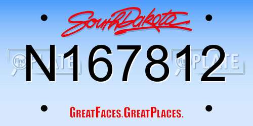 N167812 South Dakota License Plate