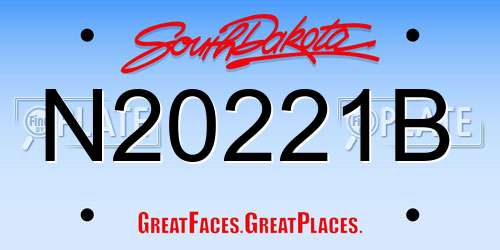 N20221B South Dakota License Plate