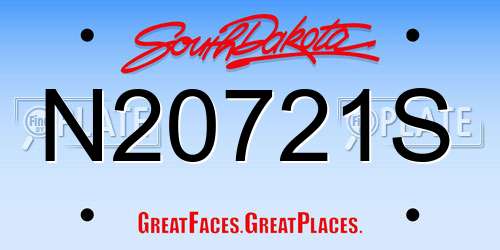 N20721S South Dakota License Plate