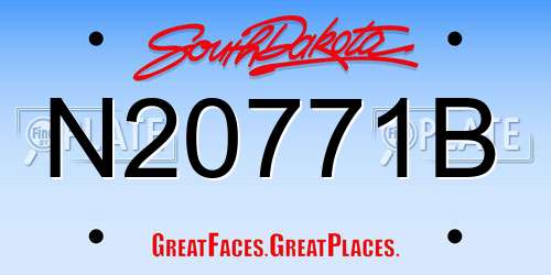 N20771B South Dakota License Plate