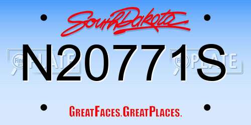 N20771S South Dakota License Plate