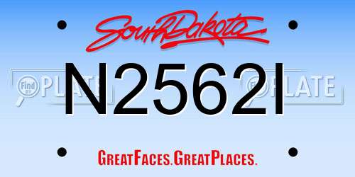 N2562I South Dakota License Plate