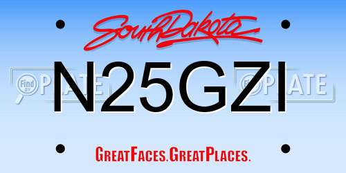 N25GZI South Dakota License Plate