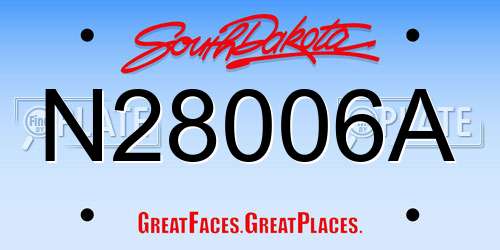 N28006A South Dakota License Plate