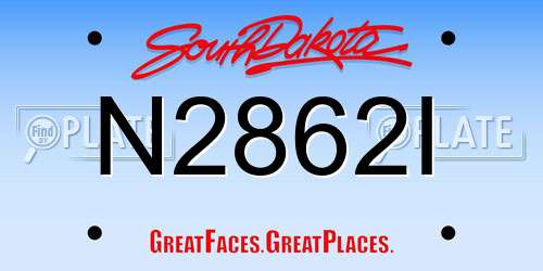 N2862I South Dakota License Plate