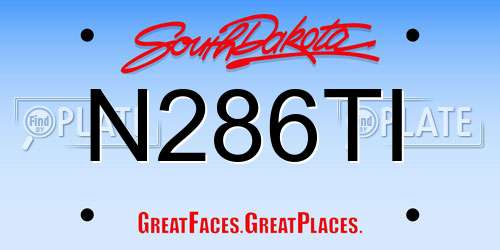 N286TI South Dakota License Plate