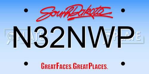 N32NWP South Dakota License Plate