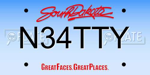 N34TTY South Dakota License Plate
