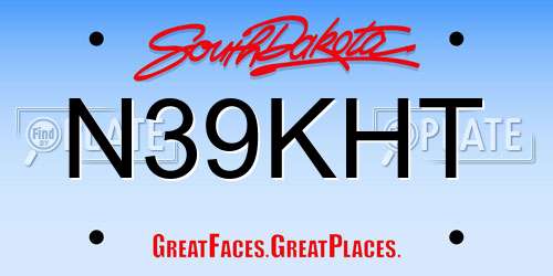 N39KHT South Dakota License Plate