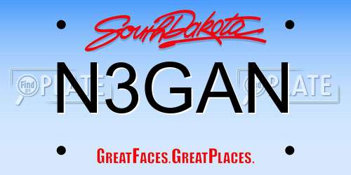 N3GAN South Dakota License Plate
