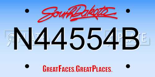N44554B South Dakota License Plate