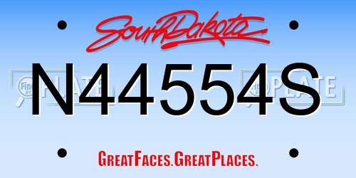 N44554S South Dakota License Plate