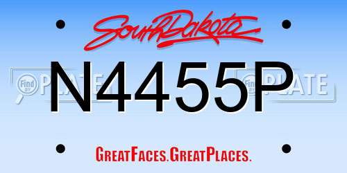 N4455P South Dakota License Plate