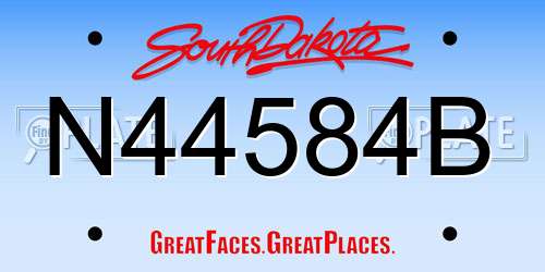 N44584B South Dakota License Plate