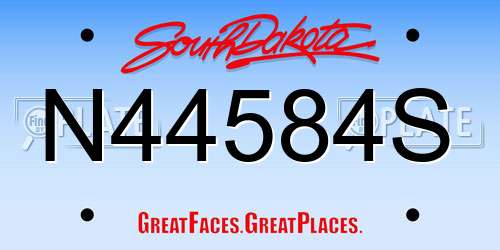 N44584S South Dakota License Plate