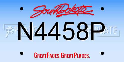 N4458P South Dakota License Plate