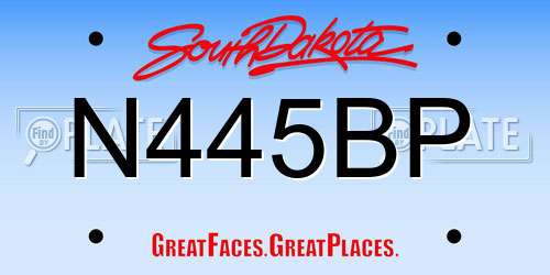 N445BP South Dakota License Plate