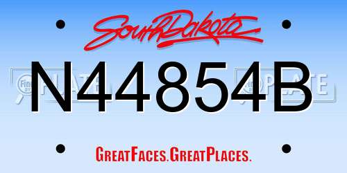 N44854B South Dakota License Plate