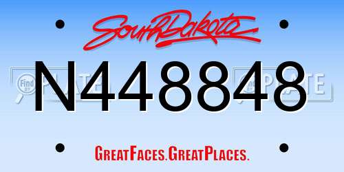 N448848 South Dakota License Plate