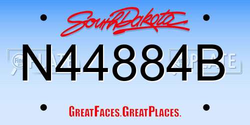 N44884B South Dakota License Plate