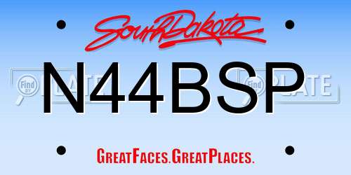 N44BSP South Dakota License Plate