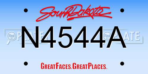N4544A South Dakota License Plate
