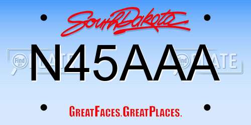 N45AAA South Dakota License Plate